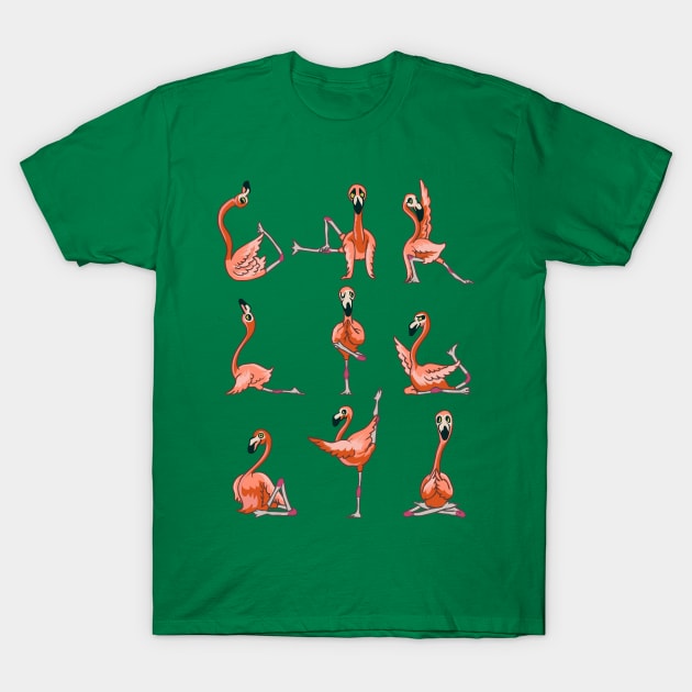 Flamingo Yoga T-Shirt by huebucket